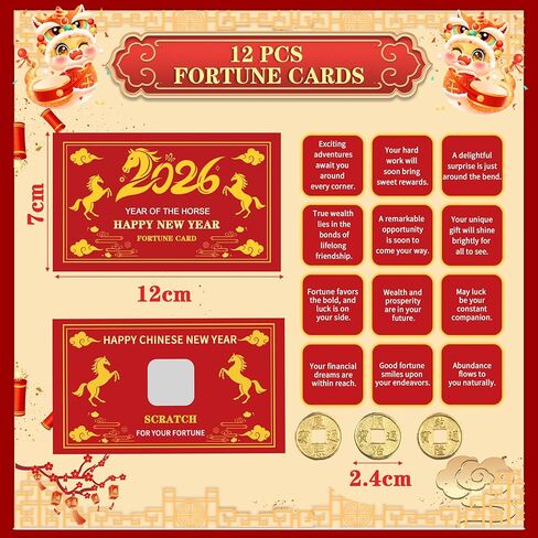 Snake New Year Scratch off Fortune Cards with Chinese Red Envelopes 2025 Year of The Snake Party Games for Lunar New Year Presents Gifts Decorations 2025 New Year Party Scratch Activities in Kuwait