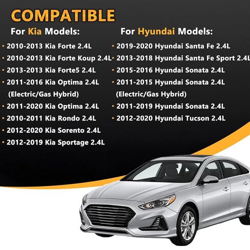 Engine Crankshaft & Bearing Kit Replacement for Hyundai Sonata Tucson Santa Fe Sport 2.4L & Kia Optima Forte Koup Sorento Sportage 2.4L Replace# 23111-2G200 23111-2G230 72RZ6-2GF00 in Kuwait