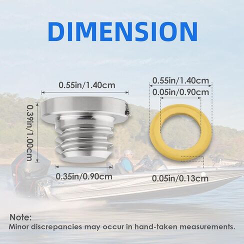 2 Pcs Outboard Lower Unit Oil Drain Plug for Mercury Marine 40 50 60 70 75 90 115HP, Oil Vent Plug Screw and Seal Kits for Mercruiser Bravo Alpha 1 Gen 2 10-79953Q2 10-79953A2 18-2244 in Kuwait