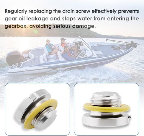 2 Pcs Outboard Lower Unit Oil Drain Plug for Mercury Marine 40 50 60 70 75 90 115HP, Oil Vent Plug Screw and Seal Kits for Mercruiser Bravo Alpha 1 Gen 2 10-79953Q2 10-79953A2 18-2244 in Kuwait