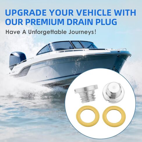 2 Pcs Outboard Lower Unit Oil Drain Plug for Mercury Marine 40 50 60 70 75 90 115HP, Oil Vent Plug Screw and Seal Kits for Mercruiser Bravo Alpha 1 Gen 2 10-79953Q2 10-79953A2 18-2244 in Kuwait