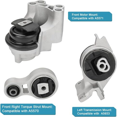 JDMON 3PCS Engine Motor Transmission Mount Replacement for 2010-2012 Ford Fusion 3.5L, 2007-2012 Lincoln MKZ 3.5L Compatible with A5571, A5570, A5653, 7H6Z6038A, 8H6Z6038A, 8H6Z6068A in Saudi Arabia