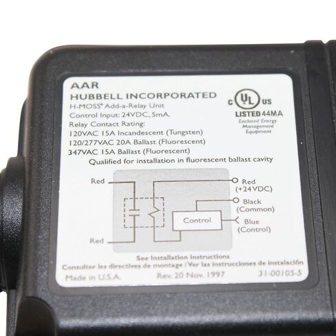 حزمة الطاقة Hubbell AAR Add-A-Relay لمستشعر الإشغال ATD ATP ATU 24VDC، أسود in Kuwait