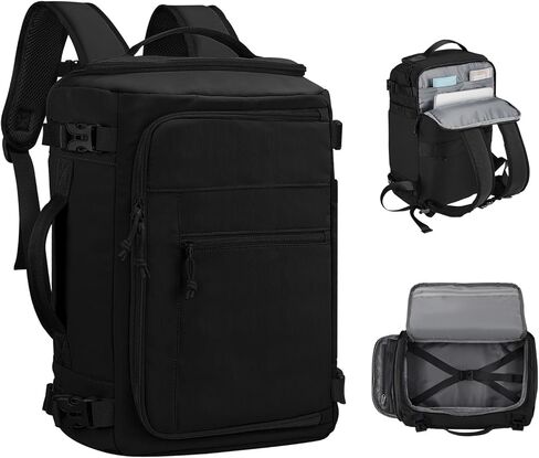 Carry On Travel Backpack with Shoe Compartment Flight Approved Laptop Backpack Expandable Work Business Backpack for Women Men Casual Daypack, Light Gray in Saudi Arabia