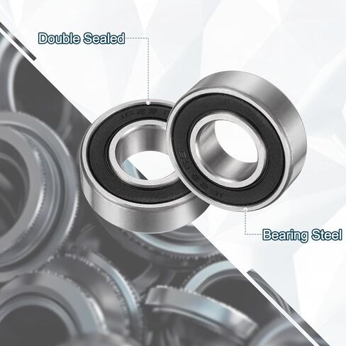 uxcell 3 Pcs 1623-2RS Deep Groove Ball Bearing 5/8" x 1-3/8" x 7/16" Double Rubber Sealed, Chrome Steel Bearings in Saudi Arabia