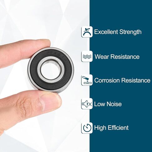 uxcell 3 Pcs 1623-2RS Deep Groove Ball Bearing 5/8" x 1-3/8" x 7/16" Double Rubber Sealed, Chrome Steel Bearings in Saudi Arabia