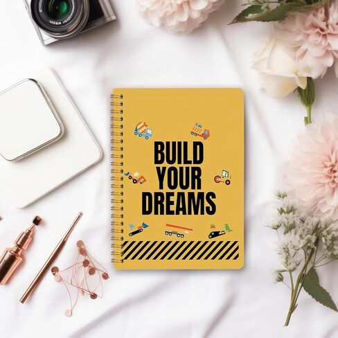 Inspirational Construction Truck Boys Spiral Notebook Journal 5.5x8.3, Encouragement Gifts Notebook, Build Your Dreams Motivational Journal, Positive Office Supplies Gifts in Saudi Arabia