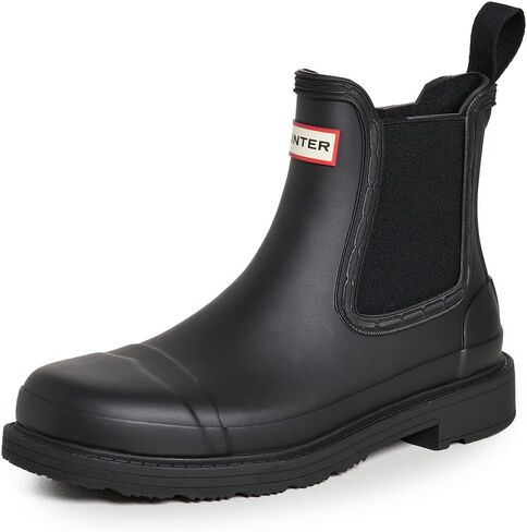 Hunter Commando Chelsea Boots For Women - Rubber Outsole With Tread Pattern, Slide On Closure, And Waterproof Shoes Grey Heron 11 M in Kuwait