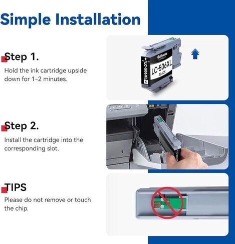 خراطيش حبر LC506XL LC506 لخراطيش حبر Brother LC 506 XL 506XL LC506XL متوافقة مع طابعة سلسلة Brother MFC-J4355DW MFC-J4555DW MFC-J4557DW (4 عبوات عالية الإنتاجية، BK/C/M/Y) in Kuwait