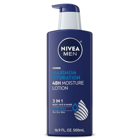 NIVEA MEN Maximum Hydration Body Lotion, 3-in-1 Nourishing Lotion for Men, 16.9 Fl Oz Bottle in Kuwait
