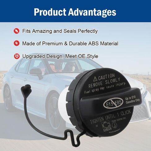 غطاء خزان الوقود غطاء الغاز 77300-06040 متوافق مع 2004-2015 تويوتا لكزس كامري كورولا تاكوما 4 رانر تندرا هايلاندر سيينا RAV4 أفالون فينزا ياريس إف جي كروزر لاند كروزر سيكو in Kuwait