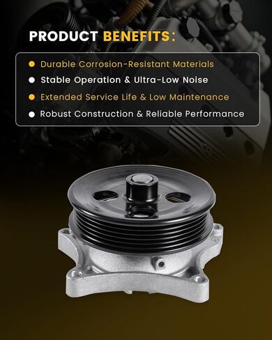 Engine Water Pump Compatible with Buick Encore 2016-2019, Chevrolet Cruze 2016-2019, Spark 2016-2022, Equinox 2018-2021, Malibu 16-22, GMC Terrain 2018-2021, L4 1.4L/1.5L, 130-3120 12667387 in Kuwait