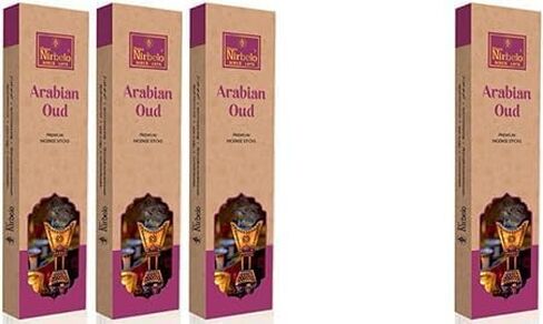 Arabian Oud Hand Rolled Incense Sticks | Herbal Masala Incense | Low Smoke Aroma for Meditation, Yoga and Home Fragrance | Pack of 4 (80 Sticks) in Saudi Arabia