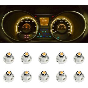 10PCS T4.2 Led Bulb & Indicators Climate Control Bulbs Neo Wedge 10mm Base 3030 Chip 12V IP65 A/C Heater Climate Control Lamps Switch Indicator Light Instrument Cluster Dashboard Gauge (Yellow) in Kuwait