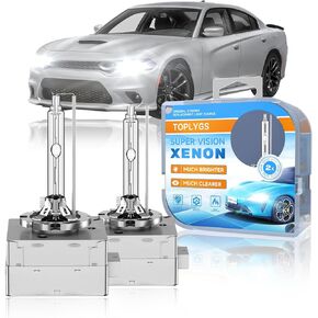 D3S HID Xenon Headlight Bulb Fit for Dodge Charger 2011-2016 2017 2018 2019 2020 2021 2022 2023 2024 Challenger 2015-2020, 6000K White, 35W OEM High Low Beam Xenon Lights, Pack of 2 in Kuwait