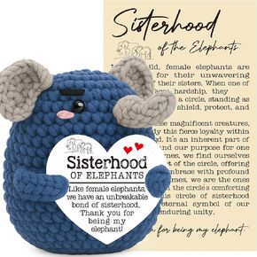Best Women Friends Birthday Gifts, Mini Friendship Day Inspirational Gifts for Her Female BFF Soul Sisters Besties Christmas Presents, Handmade Crochet Elephant- Sisterhood of Elephants in Kuwait