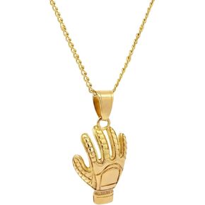 FlowX Jewelry The Keeper Necklace, Goalkeeper Glove Pendant and Chain, 18k Gold Plated Stainless Steel in Kuwait