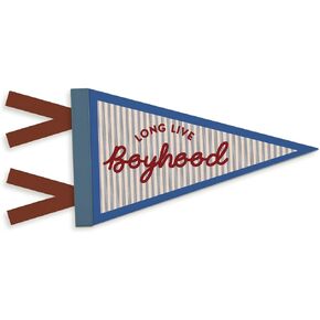 Long Live Boyhood Banner Boy Room Decor, Vintage Boyhood Pennant Felt Banner Nursery Playroom Wall Decor for Boys Bedroom Toddler Decorations Teen Boy Room Kid in Kuwait