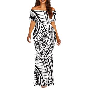 Polynesian Dresses for Women Off Shoulder Maxi Dress Puletasi Samoan Dresses S-7XL in Kuwait