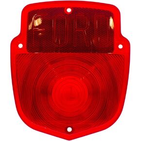 United Pacific F535601 Red Tail Light Lens with Ford Script for 1953-56 Ford Truck, Plastic Construction, Restoration Piece – ONE Unit in Kuwait