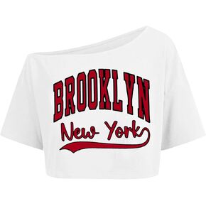 قميص 80s للنساء تي شيرت نيون مكشوف الكتفين للفتيات Just Wanna Have 80's Fun Graphic in Kuwait