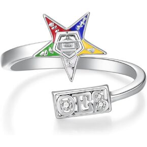 Order of The Eastern Star Ring 925 Sterling Silver OES Rings for Women OES Symbol Jewelry Gifts for Women in Kuwait