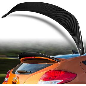 جناح مقسم للشفاه من ألياف الكربون الحقيقية اللامعة على طراز STP من Stay-Tuned متوافق مع موديلات Hyundai Veloster Turbo 2013-2017، قطع غيار الملحقات الخارجية in Kuwait