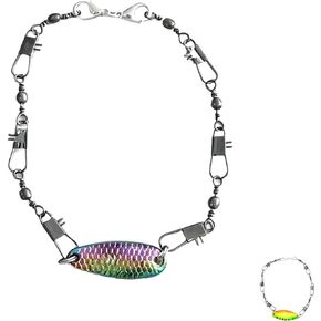 Handmade Fishing Lure Bracelet with Metal Swivels and Spoon Lures - Excellent Gift for Men, Women, Anglers, and Outdoor Adventure Lovers in Kuwait