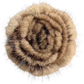 xsby Elegant Luxury Real Mink Fur Flower Brooches & Pins for Women - Fashionable Sweater & Scarf Accessories - Perfect for Coats, Sweaters, & Down Jackets - Stylish Gift Box Included in Kuwait