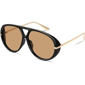 GRFISIA Oversized Retro Aviator Sunglasses for Women Men Trendy Sun Glasses Vintage Shield Shades in Kuwait