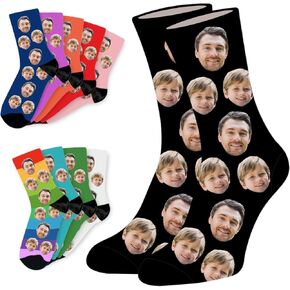 SHIPS NEXT DAY Personalized Gifts for Men, Funny Fathers Day Gift, Print Your Face on Socks, Custom Photo Sock in Kuwait