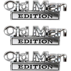 3Pcs Old Man Edition Car Emblem, 3D Metal Badge Decal for Automotive Truck SUV Vehicles Fender Tailgate Bumper in Kuwait
