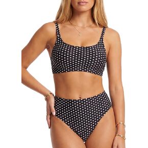 طقم بيكيني نسائي عالي الخصر منقط مكون من قطعتين بتغطية كاملة ملابس سباحة كلاسيكية لباس سباحة in Kuwait