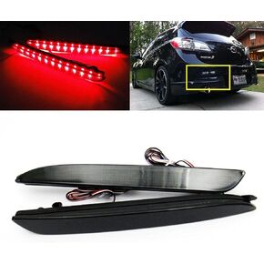 2x Black Smoked Lens LED Bumper Reflector Tail Brake Light Compatible with 2010 2011 2012 2013 Mazda3 MAZDASPEED3 JDM Mazda3 / Axela Sport/Sedan/Mazdaspeed BL5FW BLEAW BLEFW in Saudi Arabia