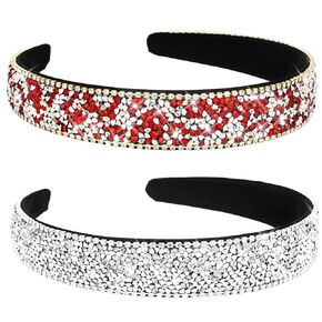 1 Inch Wide Green Headband for Women Sparkly AB Rhinestone Head Bands St Patricks Day Headbands for Women Glam Crystal Hairbands Birthday Christmas Wedding Prom Date Green Hair Accessories in Saudi Arabia