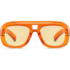 Trendy Oversized Aviator Sunglasses for Women Men Retro Thick Square Frame Sun Glasses UV400 Protection CS014 in Saudi Arabia
