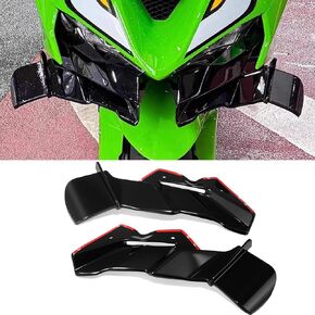 for ZX-6R ZX636R zx6r zx636r 2025 2024 Motorcycle Accessories Downforce Naked Front Spoiler Winglet Aerodynamic Wing Front Spoiler Kit Side Spoiler (Bright Black) in Kuwait
