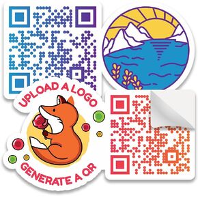 VulgrCo Custom QR Code Logo Stickers - Glossy Waterproof Vinyl Decal Labels for Packaging, Advertising, Decoration, Party, and More! Personalize Your Own Customized Brand QR Sticker (Vertical) in Kuwait