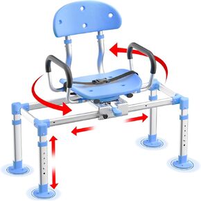 Bath Chair with Arms, Medical Shower Seat, Bariatric Bath Stool Safety Shower Bench with Reinforced Crossing bar for Elderly, Adults, Disabled in Kuwait