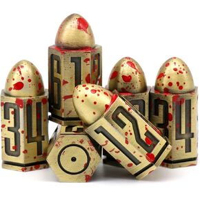مجموعة النرد الرصاصي، DND النرد المعدني المسدس، ZHOORQI D6 Dice Gun Dice D&D هدايا للأبراج المحصنة والتنينات، Pathfinder، Warhammer 40k أو ألعاب الطاولة ذات الطابع (7-برونزية) in Kuwait