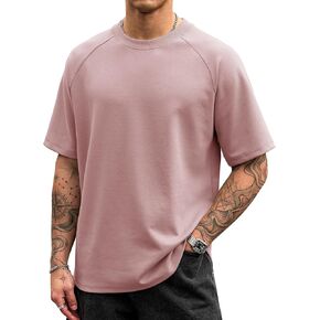 تيشيرتات رجالية كبيرة الحجم من القطن الثقيل بأكمام قصيرة قابلة للتمدد (S-XXL) in Kuwait