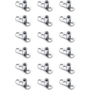 Akeoqi 18 قطعة قاعدة مرساة جلدية من التيتانيوم 14 جرام من الفولاذ الجراحي داخليًا، قاعدة ثقب الجلد الدقيقة ذات سطح شخصي، مجوهرات ثقب الجسم للنساء والرجال، لون فضي in Kuwait