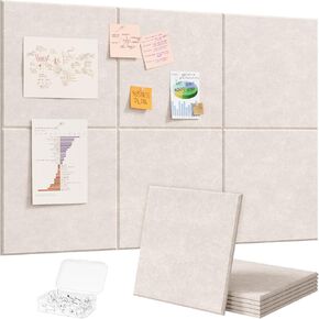 Lifewit 36"x 24" Felt Bulletin Board with Self-Adhesive, 6 Pack Cork Board Alternative for Walls, Large Pin Board Vision Board Message Board with 30 Pushpins for Office Decor, Room Decor, Black in Kuwait