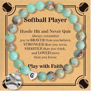 baylay هدايا الكرة اللينة للفتيات في سن المراهقة، الكرة اللينة سوار الملحقات الاشياء للنساء اللاعبين فريق عشاق فتاة في سن المراهقة هدية القلب الأولي سوار المجوهرات هدايا عيد ميلاد للفتيات في سن المراهقة تخزين المواد in Kuwait