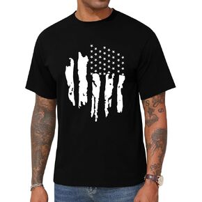 KESIHAN قميص العلم الأمريكي قمصان وطنية للرجال Crewneck عادية رجالي خمر 4th من يوليو الجرافيك تيز in Kuwait