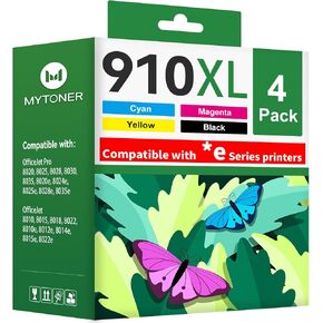 MYTONER 910XL Ink Cartridges for HP Printers Replacement for HP Ink 910XL Black and Color Combo Pack for HP 910 Ink Work with OfficeJet Pro 8035e 8025e 8020e 8015e 8020 8028e 8010e Printer(4 Pack) in Kuwait