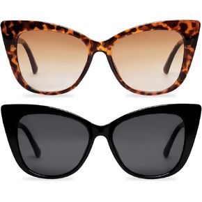 2 Pcs Cat Eye Sunglasses for Women Men Retro Cateye Frame Vintage Square Fashion Cateye Sunglasses in Kuwait