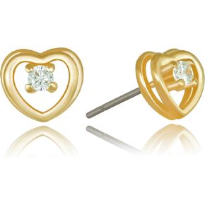LIFETIME JEWELRY 8mm Cubic Zirconia Heart Stud Earrings for Women 24k Gold Plated in Kuwait