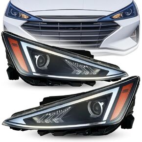 ALLIGATOR AUTO LIGHTS Headlight Assembly Replacement for Hyundai Elantra 2019-2020, Right/Passenger Side Headlamp, Bulbs Included, DOT/SAE Compliant, 92102-F3500 / HY2503233 in Kuwait
