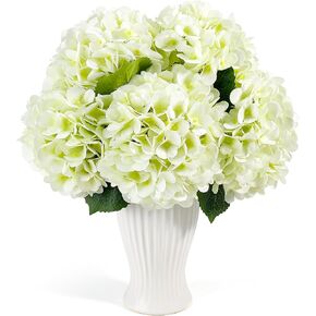 4 قطع من زهور الكوبية الاصطناعية من Auihiay للأماكن الخارجية والداخلية، زهور بيضاء مقاس 21 بوصة، كوبية حريرية صناعية مع ساق وأوراق طويلة للحديقة والشرفة وديكور المنزل وترتيبات غرفة المعيشة in Kuwait